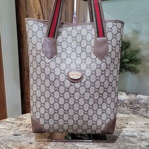 GUCCI Vintage Plus Monogram Mini Tote Bag